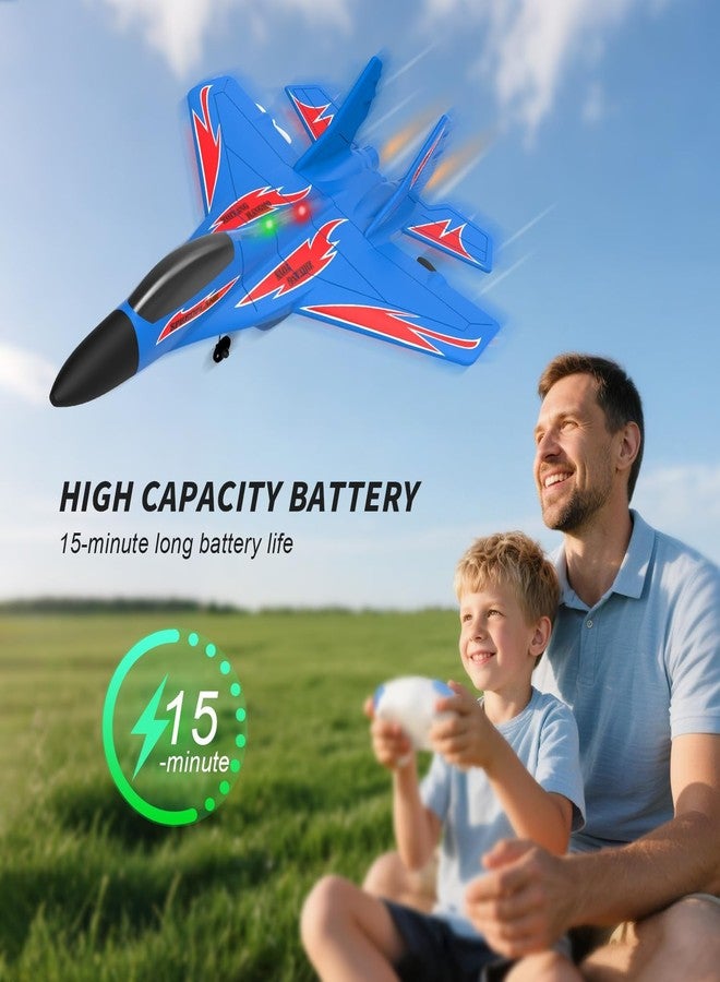 QFCST Foam Remote Control Wireless Airplanes RC Planes, Remote Control Fighter Toys, 2CH 2.4Ghz RC Fighter Jet with Light, Hobby Rc Airplanes Easy to Fly for Kids Boys Adults(Black) - Image 4